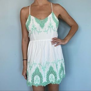 Tea & Cup Green Crochet Dress